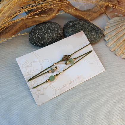 Wickelarmband 'Moosachat - Trikona' - Image 4