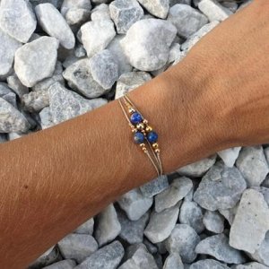Lapislazuli Armband ‚Ãjñã‘ *gold/beige