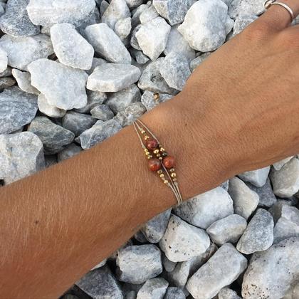 Roter Jaspis Armband 'Muladhara' *gold/bronze