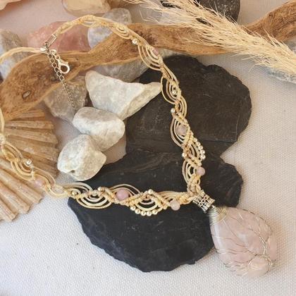 ROSENQUARZ Amulett 'Lebensbaum' *natur - Image 4