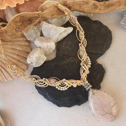 ROSENQUARZ Amulett 'Lebensbaum' *natur - Image 3