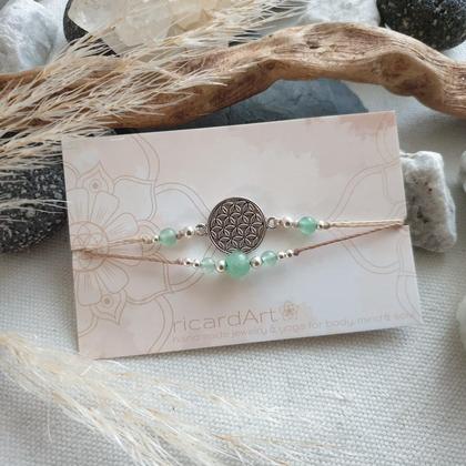 Doppelarmband 'Aventurin - Lebensblume' - Image 2