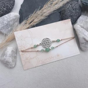 Doppelarmband ‚Aventurin – Lebensblume‘