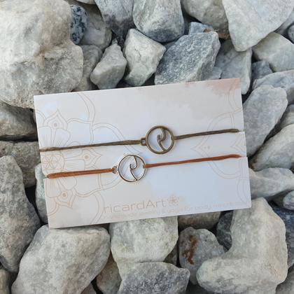 Armband 'WELLE' bronze/silber