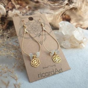 Mondstein – Seed of Life Ohrringe *Tears*