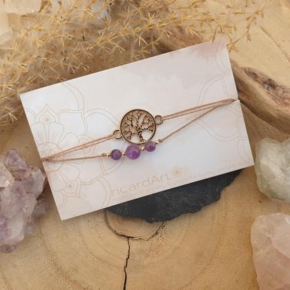 LEBENSBAUM Dopppelarmband Granat/Amethyst - Image 3