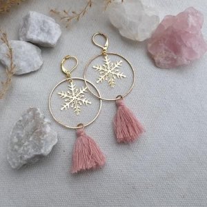 Tassel Ohrringe *SNOWFLAKE * rosa