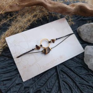 TIGERAUGE – Hämatit Doppelarmband *CIRCLE* 18k vergoldet