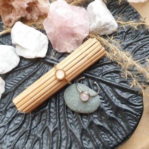 Rosenquarz Edelstahlring *6mm adjustable