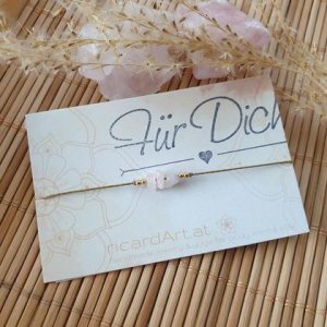 Rosenquarz Armband *FÜR DICH 18k vergoldet