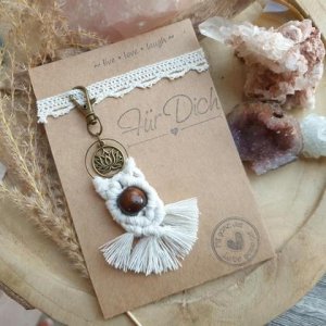 Makramee Schlüsselanhänger *LOTUS bronze