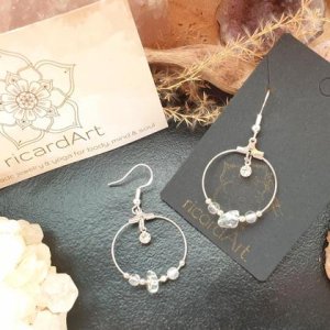 Bergkristall Creolen *20mm silver