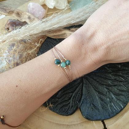 Aventurin Moosachat Armband *CALM & JOY* 18k vergoldet - Image 4