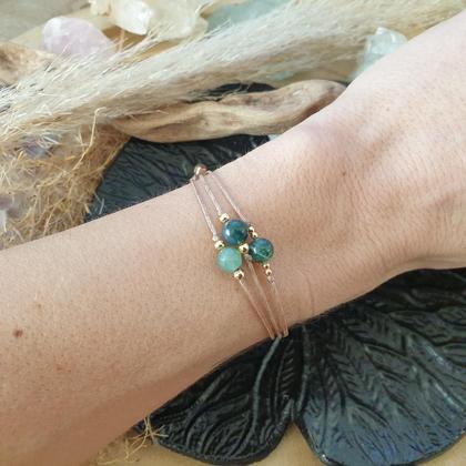 Aventurin Moosachat Armband *CALM & JOY* 18k vergoldet - Image 3