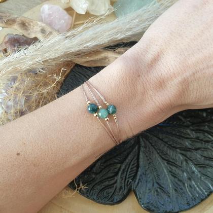 Aventurin Moosachat Armband *CALM & JOY* 18k vergoldet - Image 2