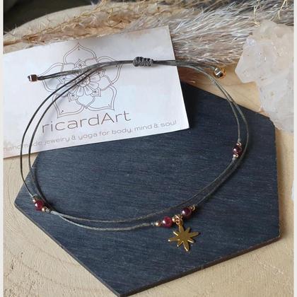 GRANAT Fußband *STERN* gold/oliv