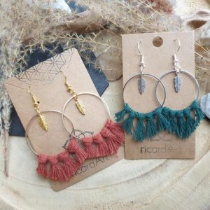 Makramee Ohrringe *FEATHER CIRCLE*