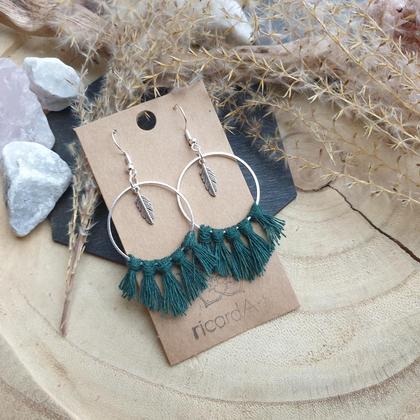 Makramee Ohrringe *FEATHER CIRCLE* - Image 2