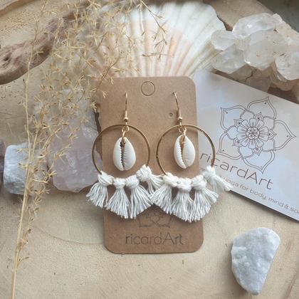Makramee Ohrringe *KAURI CIRCLES* nature