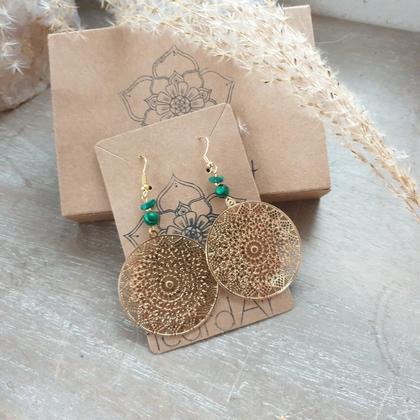 MALACHIT Ohrringe *Kaleidoskop*18k vergoldet - Image 3