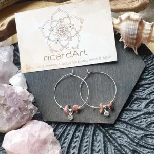 RHODONIT Creolen *STRASS silber