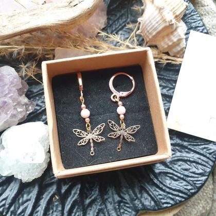 Rhodonit Ohrringe *LIBELLE* rosé - Image 2