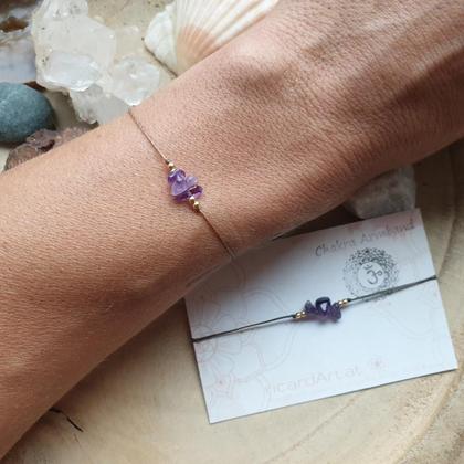 Amethyst Chakraarmband *SAHASRARA 18k vergoldet