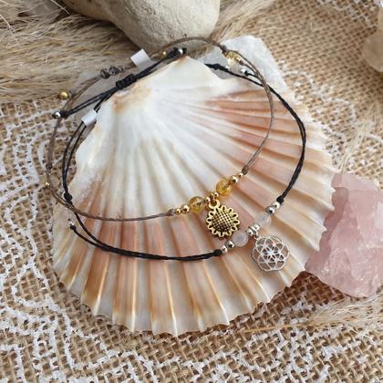 CITRIN/ROSENQUARZ Fußband *SUN & SEED OF LIFE - Image 4