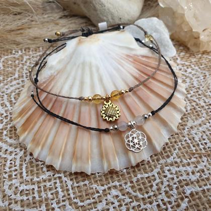 CITRIN/ROSENQUARZ Fußband *SUN & SEED OF LIFE - Image 2