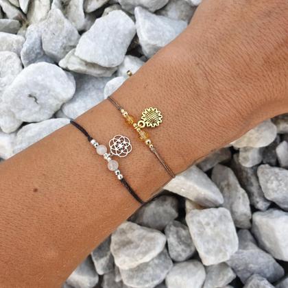 CITRIN/ROSENQUARZ Armband *SUN & SEED OF LIFE - Image 4