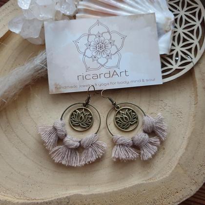 Makramee Ohrringe *LOTUS CIrcle bronze