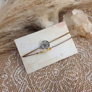 CITRIN Doppelarmband *SEED OF LIFE* silber