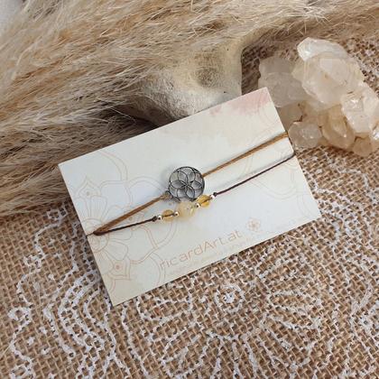 CITRIN Doppelarmband *SEED OF LIFE* silber