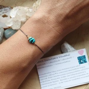TÜRKIS Chakraarmband *VIŚUDDHA* 18k verg.