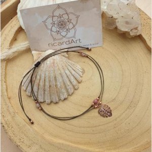 Rhodochrosit Fußband *PALMBLATT rosé