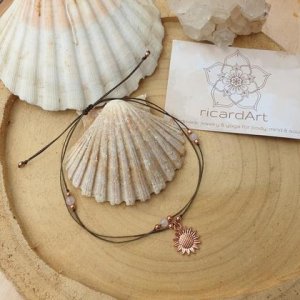 Rosenquarz Fußband *SUNFLOWER rosé