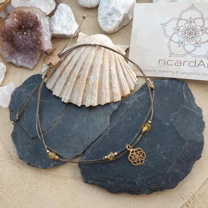 CITRIN Fußkettchen *SEED OF LIFE gold/oliv - Image 4