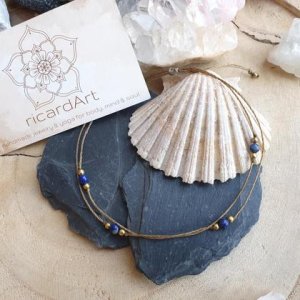 Fußband *LAPISLAZULI antikgold