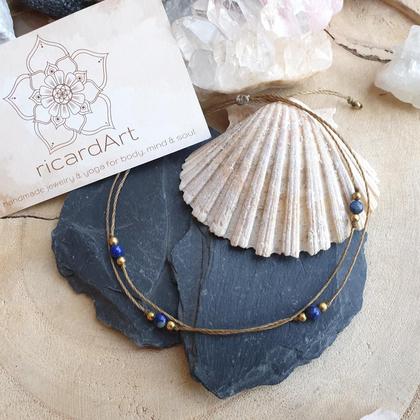 Fußband *LAPISLAZULI antikgold