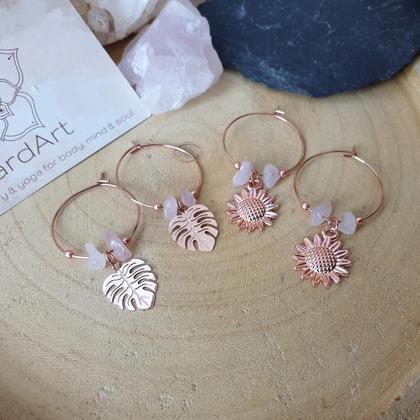 Rosenquarz Creolen *SUMMER* 25mm rosévergoldet/Edelstahl - Image 3