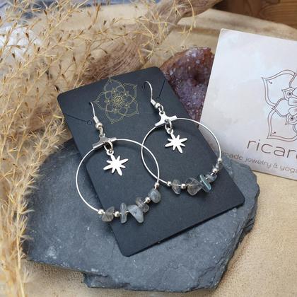 Labradorit Creolen *STAR 30mm silber - Image 2