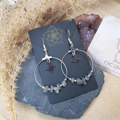 Labradorit Creolen *STAR 30mm silber - Image 3