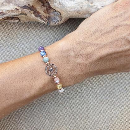 CHAKRA Armband *SEED OF LIFE 6mm rosé*