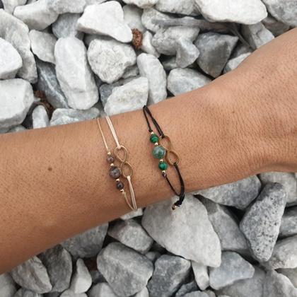 INFINITY Doppelarmband *MALACHIT/RHODONIT* 18k vergoldet - Image 2