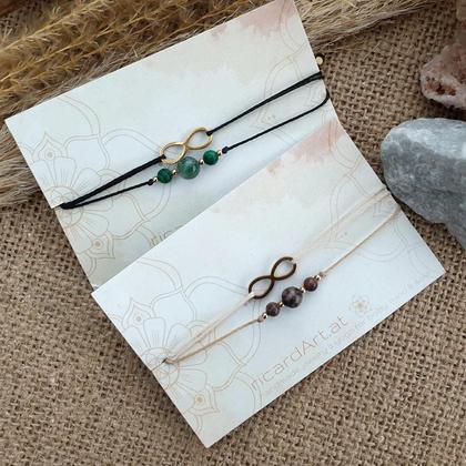 INFINITY Doppelarmband *MALACHIT/RHODONIT* 18k vergoldet - Image 4