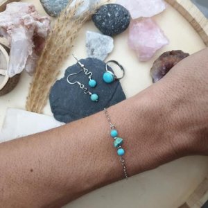 Türkis Armkettchen *Edelstahl