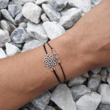 Bergkristall Doppelarmband *MANDALA* silber - Image 3