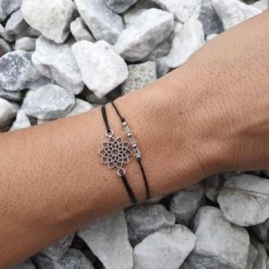 Bergkristall Doppelarmband *MANDALA* silber