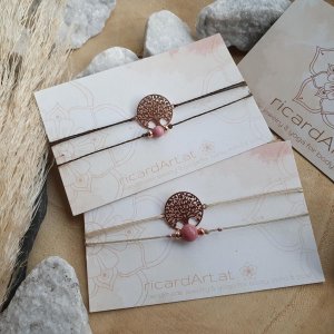 RHODOCHROSIT Doppelarmband *LEBENSBAUM rosé*