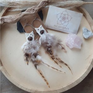 Makramee Ohrringe *FEATHERS*  nature